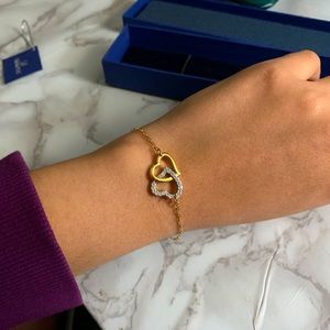 Swarovski Entwined Heart Clear Crystal Bracelet